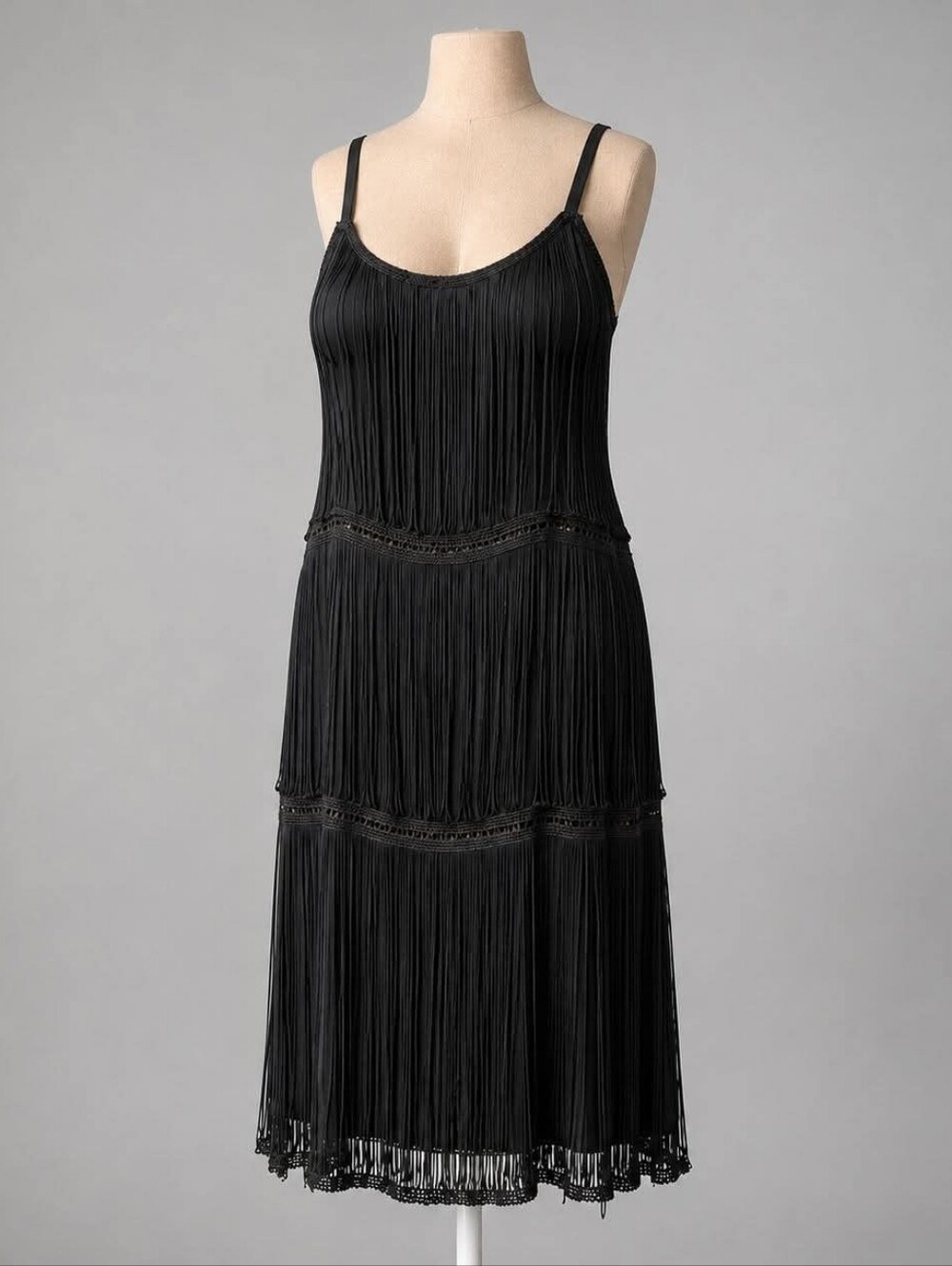 H&M 1920's Style Cocktail Gatsby Flapper Dress Fixed Fringe NYE Size Small Nwt